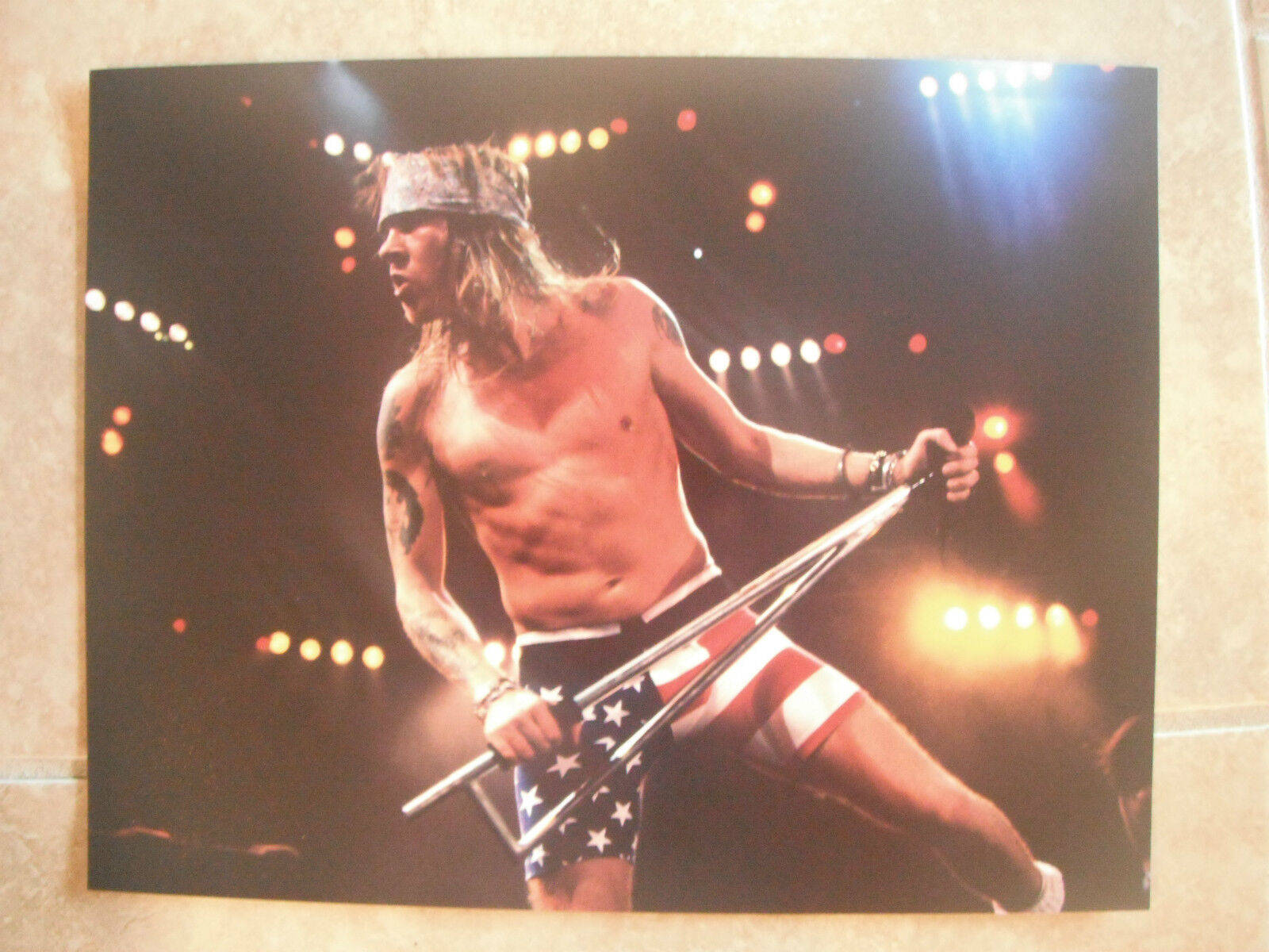 W Axl Rose Live Guns N Roses GnR Color 11x14 Promo Photo Poster painting #4