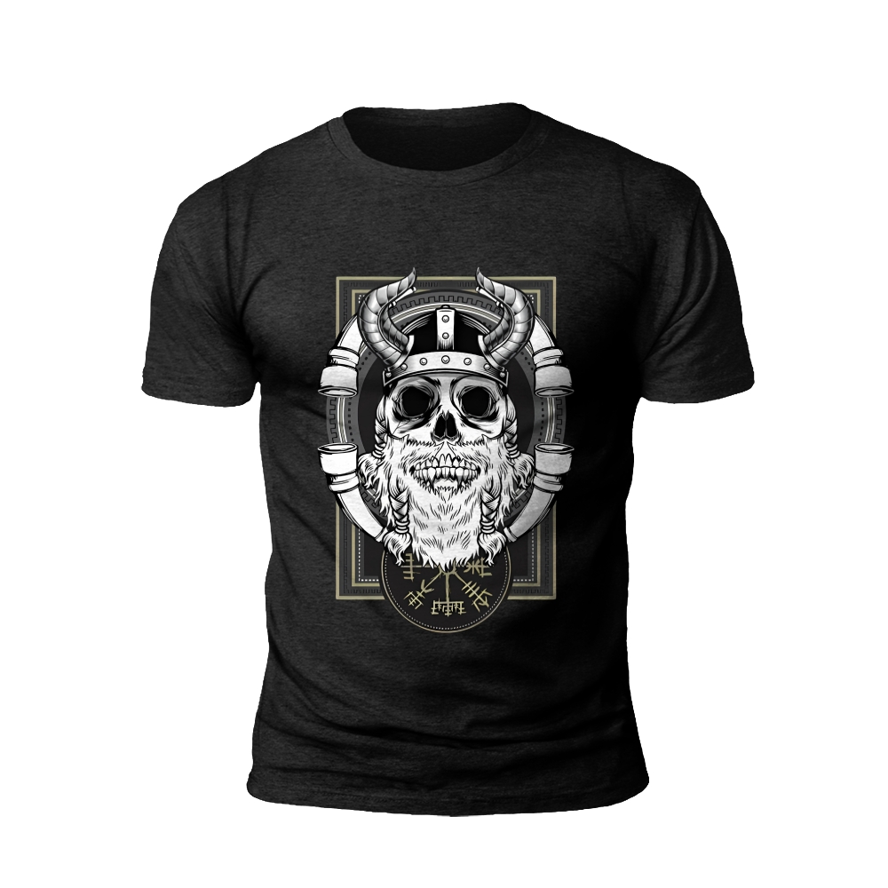 Viking Valor: The Bearded Skull T-shirt