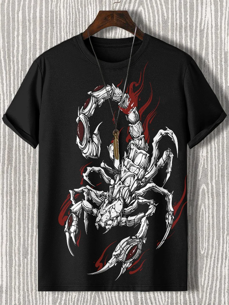 Men's Scorpion Graphic Print Casual T-Shirt