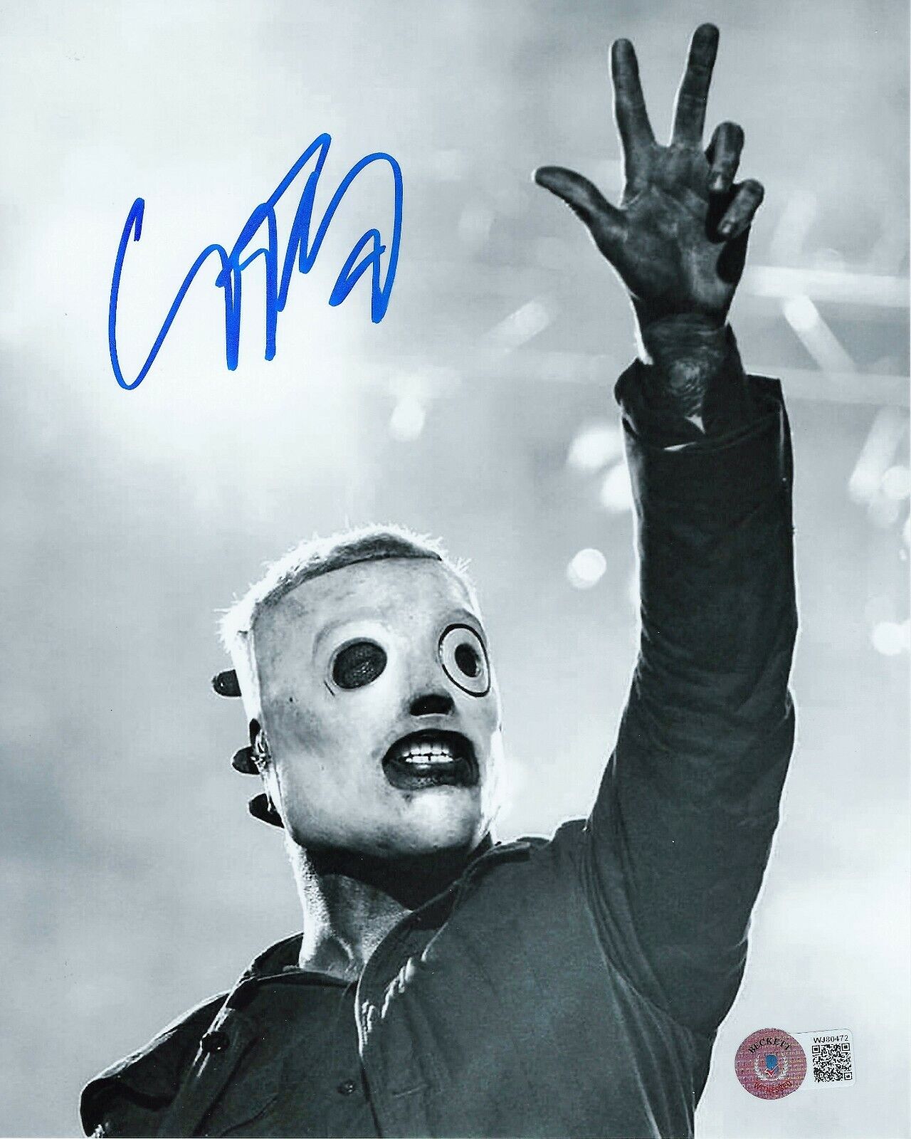 COREY TAYLOR SIGNED SLIPKNOT 8x10 Photo Poster painting 5 BECKETT COA STONE SOUR BAND MASK CMFT