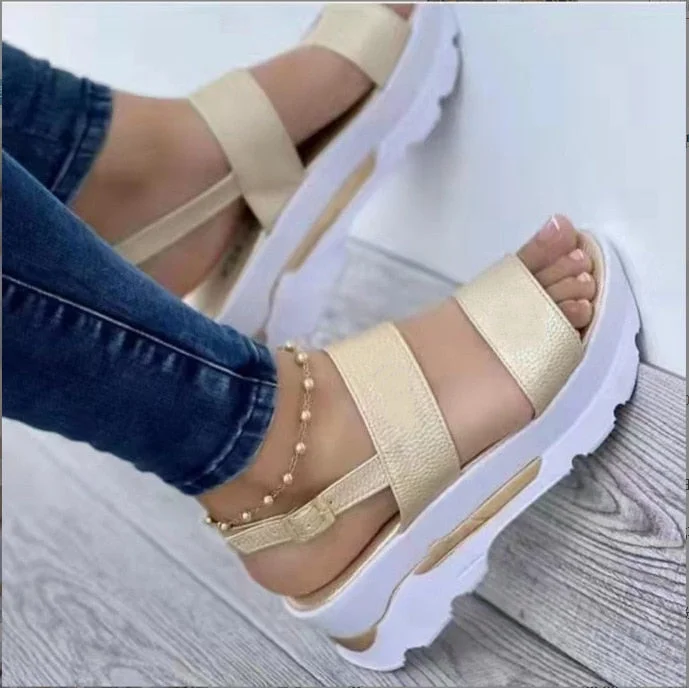 2022 Fashion Wedge Female Platform Buckle Strap Street Summer Shoes Punk Beach Wedges Women Sandals Chunky Sandalias De Mujer