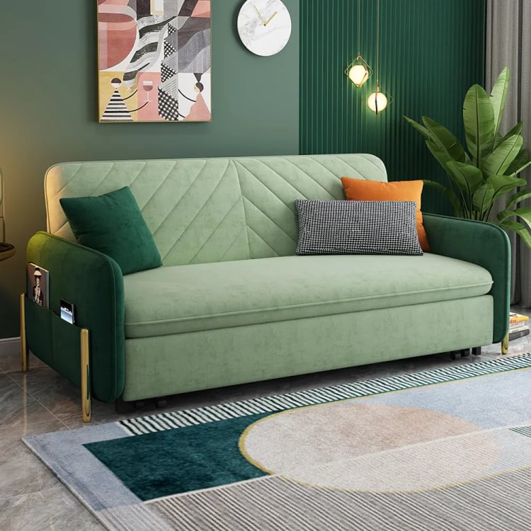King Sofa Bed Green Upholstered Pull Out King Sofa Bed Green Upholstered Pull, Upholstered Sofas And Loveseats