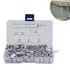 180Pcs Aluminum Crimping Loop Sleeve 6 Shape Double Hole Clamp Wire Crimp Sleeve