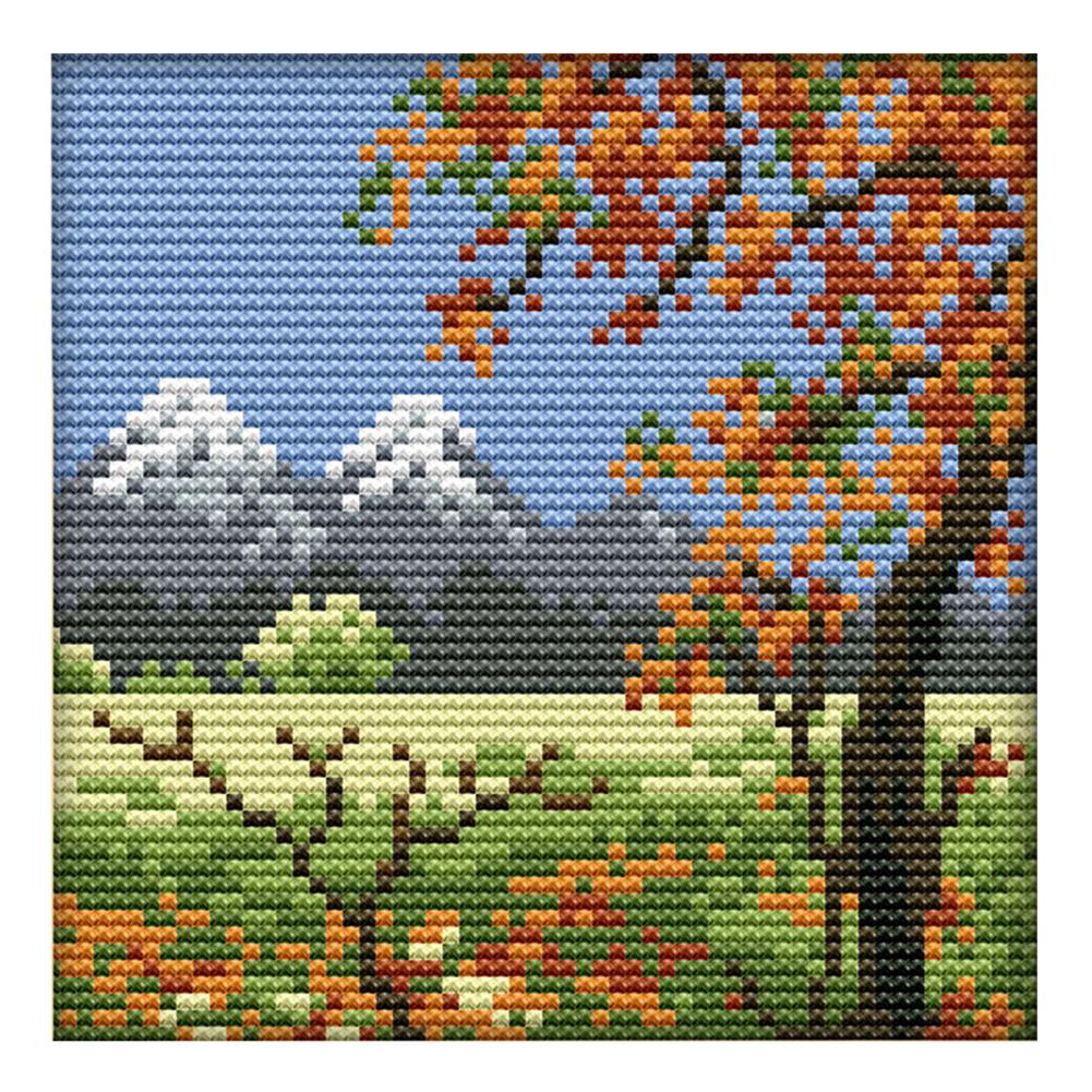 

Four Seasons - 14CT Stamped Cross Stitch - 16*16cm, 501 Original