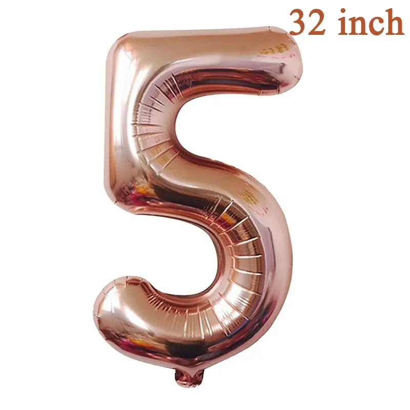 Rose Gold Number Foil Balloon Party Decorations Wedding Happy Birthday Party Kids Baby Shower Boy Girl Decor First 1st Supplies