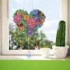 >SALE<Flower Wind Chimes Heart Diamond Crystal Painting Ornaments for Home Wall Decor