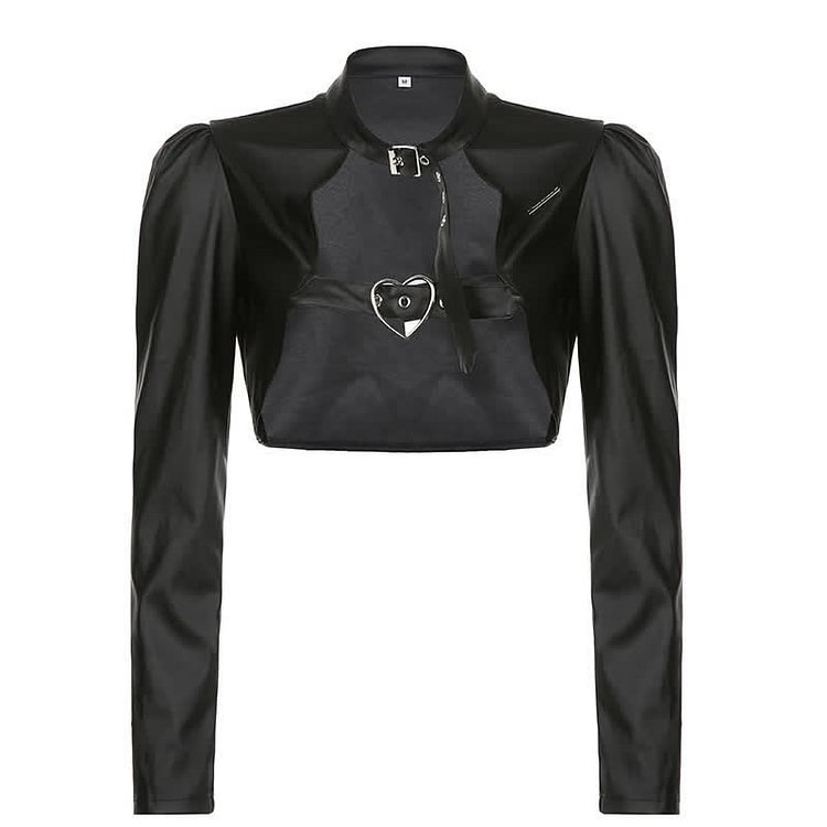 Irregular Leather Suit Skirt PU Leather Stitching Mesh Gauze Fake Two Long Dresses