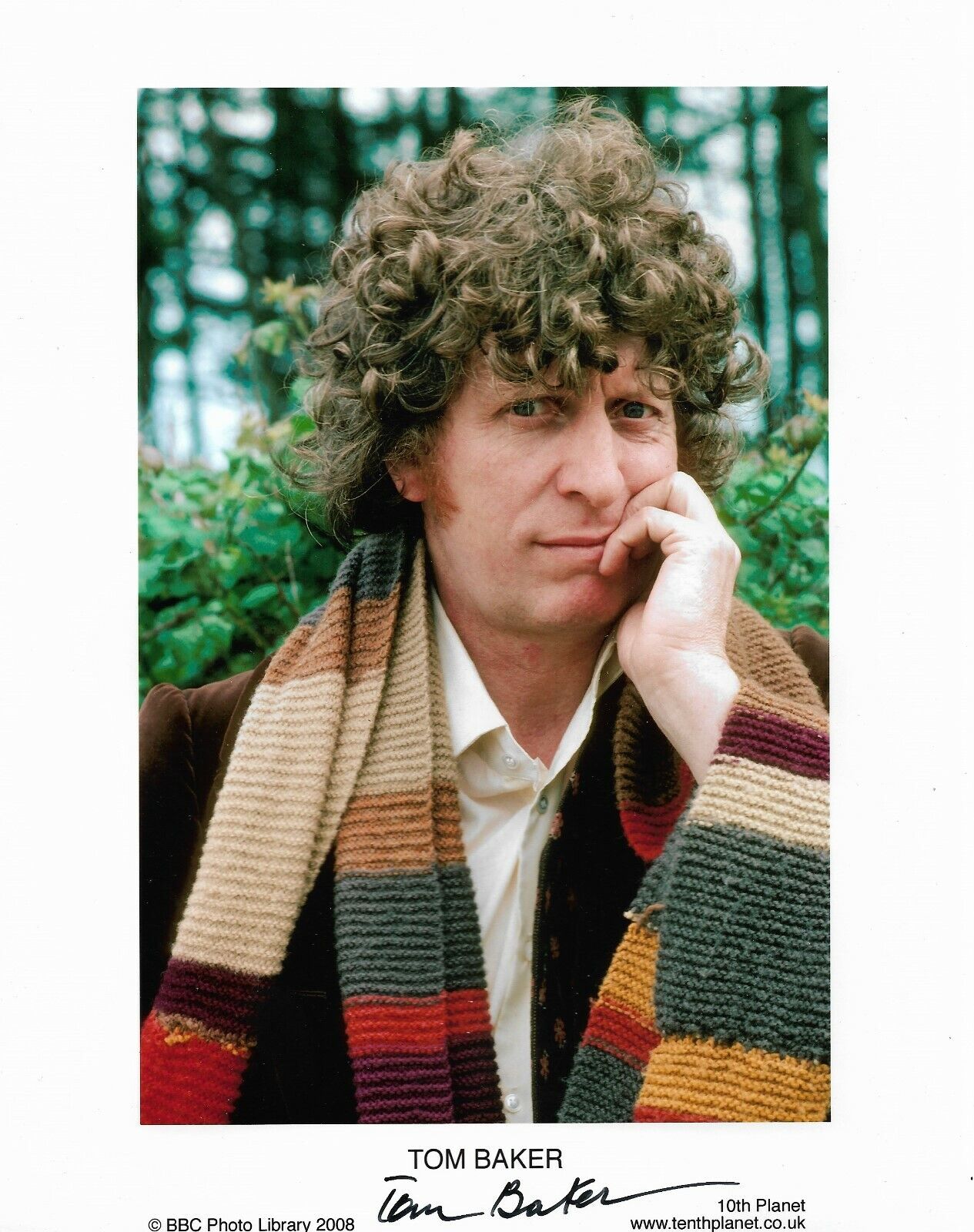 Tom Baker 4th DOCTOR WHO Signed 10x8 plus a picture of Tom at signing COA 22612