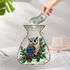 (US Local)Acrylic Wooden Owl Bag Shape Diamond Painting Piggy Bank Storage Box Kit