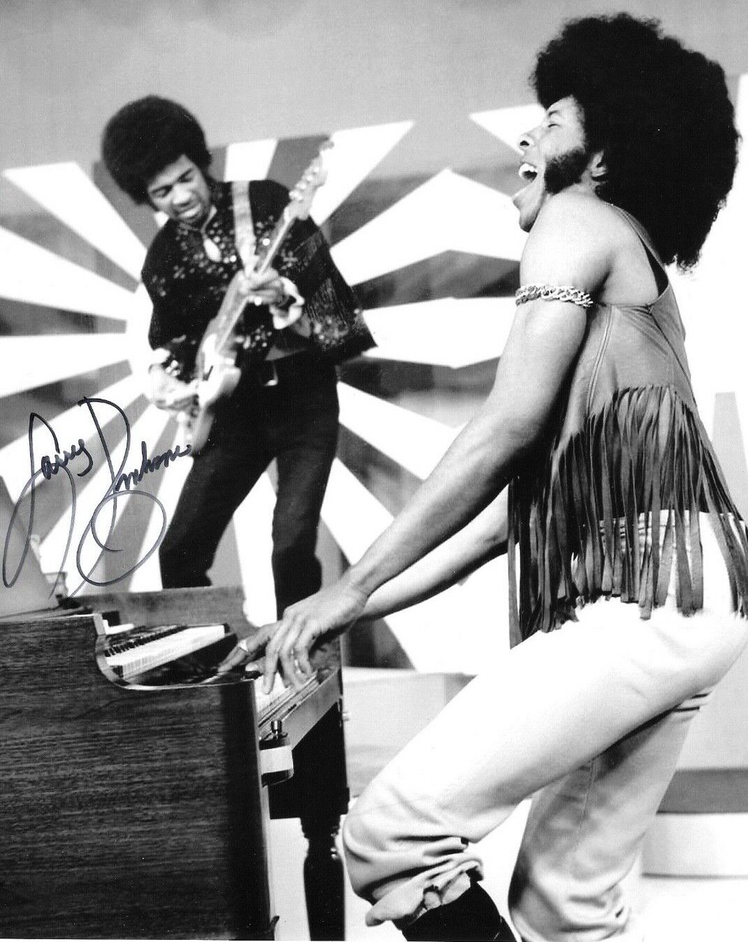 * LARRY GRAHAM * signed 8x10 Photo Poster painting * SLY & THE FAMILY STONE * COA * 1