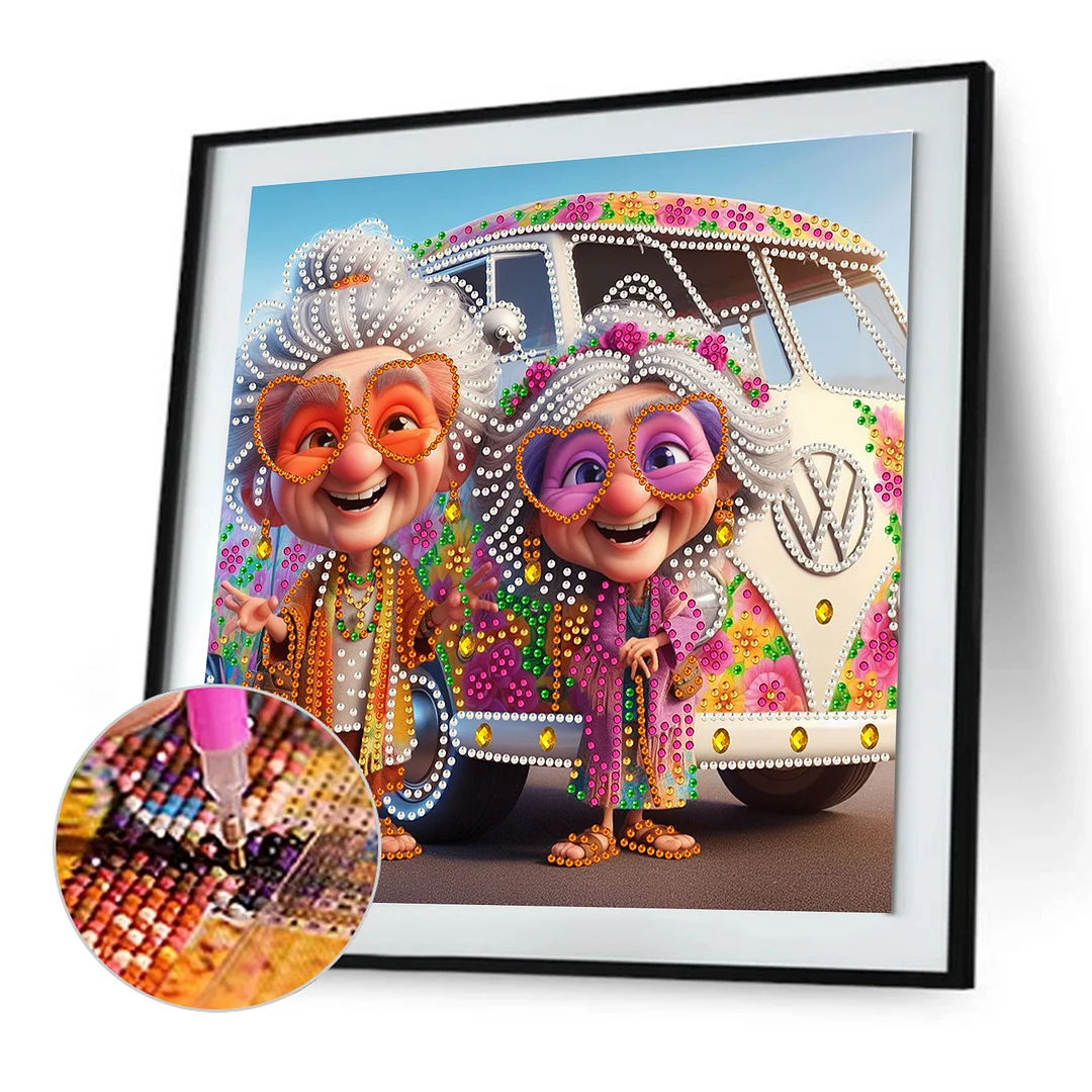 Grandma - Diamond Painting - Partial Special Shaped Drill(Canvas|30*30cm)