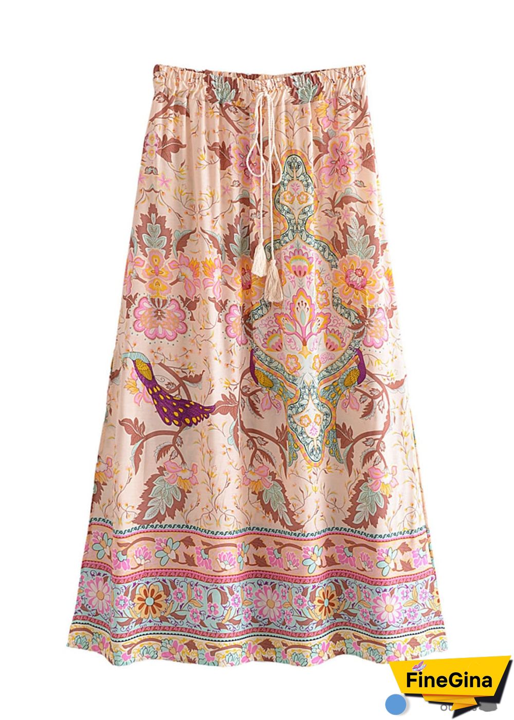 Boho Skirts in Heart Chakra in Pink For Women