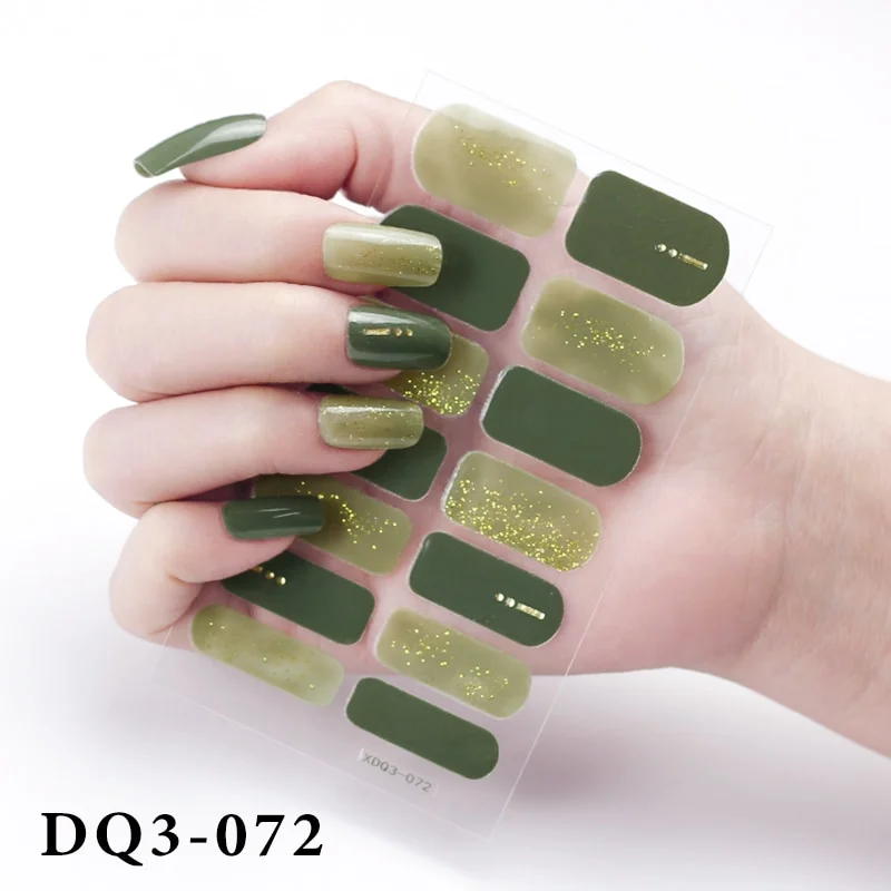 Churchf Nail Stickers Fashion Design Nail Polish Stickers Full Cover Nail Decorations for Manicure Self Adhesive Decals for Nails-Nail Inspo