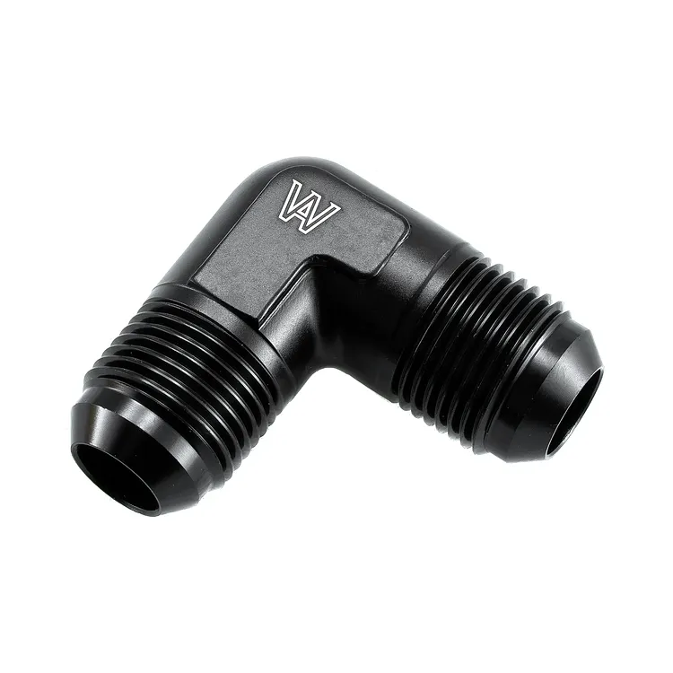 LokoCar 10AN To 3/8 NPT 90-Degree Male Flare Fitting Adapter (2-Pack) Black Anodized