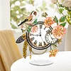 (US Local)Acrylic Special Shape Flower Bird Diamond Painting Clock Ornaments Kit for Home