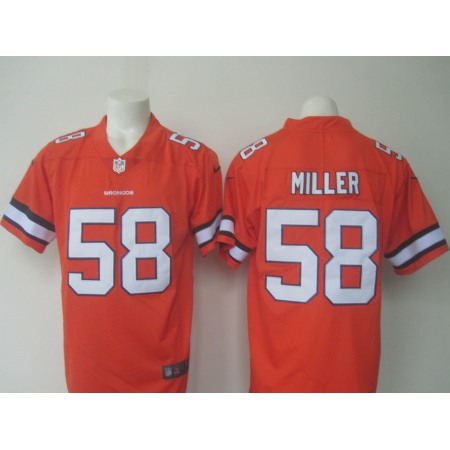 Men's  Broncos #58 Von Miller Orange Limited Rush Stitched NFL Jersey