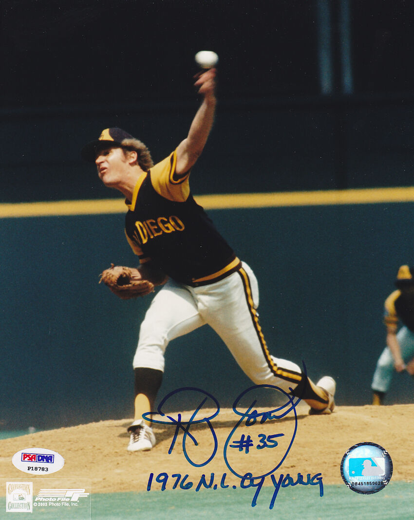 Randy Jones SIGNED 8x10 Photo Poster painting + 1976 NL CY Young Padres PSA/DNA AUTOGRAPHED