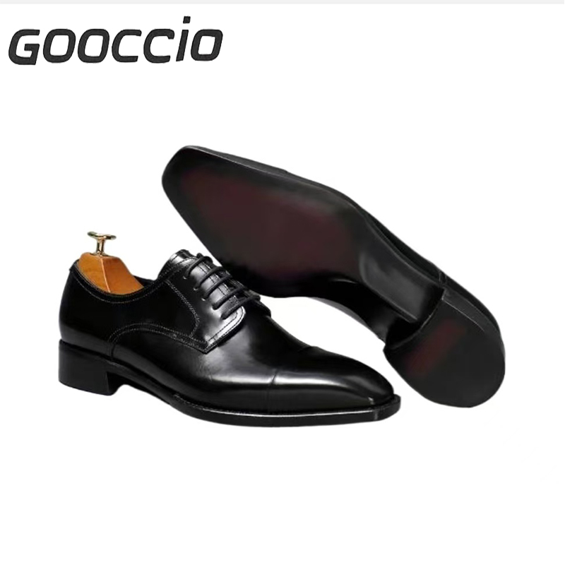 NJ193 Calf-Skin Derby Shoes For Men GOOCCIO   