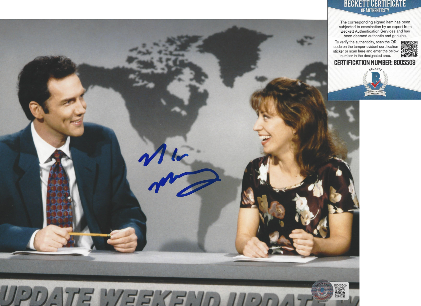 COMEDIAN NORM MACDONALD SIGNED SATURDAY NIGHT LIVE 8x10 Photo Poster painting B BECKETT COA BAS