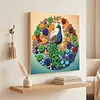 Kit de peinture circulaire en r&eacute;sine de paon bricolage 30x30cm avec cadre rond de boutons cr&eacute;atifs peinture pour adultes d&eacute;butants arts cr&eacute;atifs d&eacute;coration int&eacute;rieure