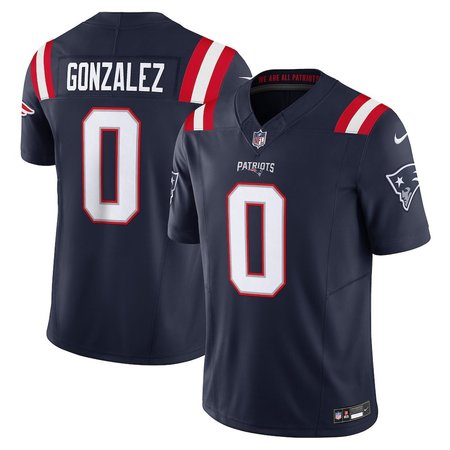 Youth New England Patriots #0 Christian Gonzalez  Navy Vapor F.U.S.E. Limited Jersey