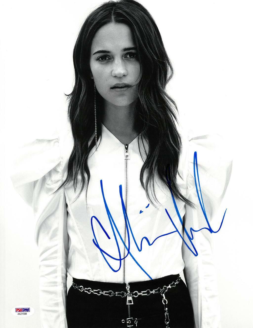 Alicia Vikander Signed Authentic Autographed 11x14 B/W Photo Poster painting PSA/DNA #AA21598