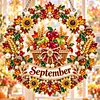 (Monthly Wreath)DIY Diamond Painting Acrylic Hanging Ornament, Double-Sided Printed Door Decoration,Pearl & Special Shaped Drill Art Home Decor