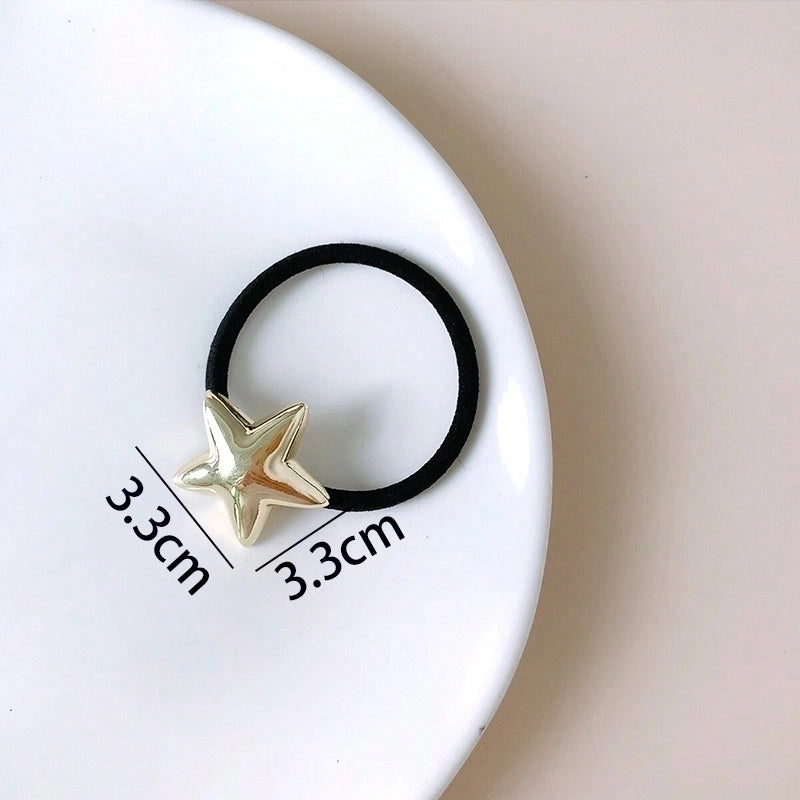 Women’s Minimalist Classic Style Starfish Flower Bow Knot Alloy Hair Tie