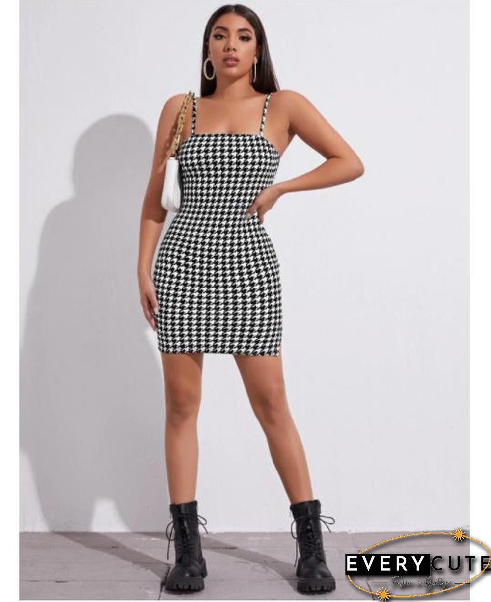 Retro Plaid Sexy Spaghetti Strap Bodycon Mini Dresses Women Casual Party Short Fashion Backless Short Dresses Vestido