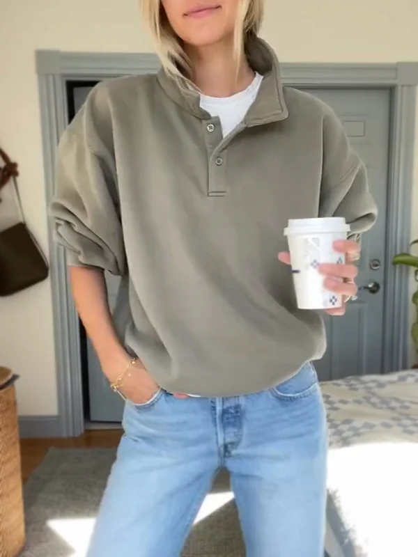 NEW🔥 Lapel Button Down Sweatshirt