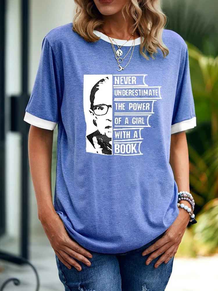 Bestdealfriday Never Underestimate The Power Of Girl With A Book Women's T-Shirt