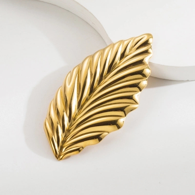 Vintage Style Animal Feather Flower 304 Stainless Steel Polishing Plating Unisex Brooches 1 Piece