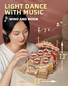 Model Kit 3D Puzzle for Adults, Rotating Teacup Mechanical Music Box with LED Light, DIY Crafts/Hobby/Gift for Adults/Teen/Boys/Girls