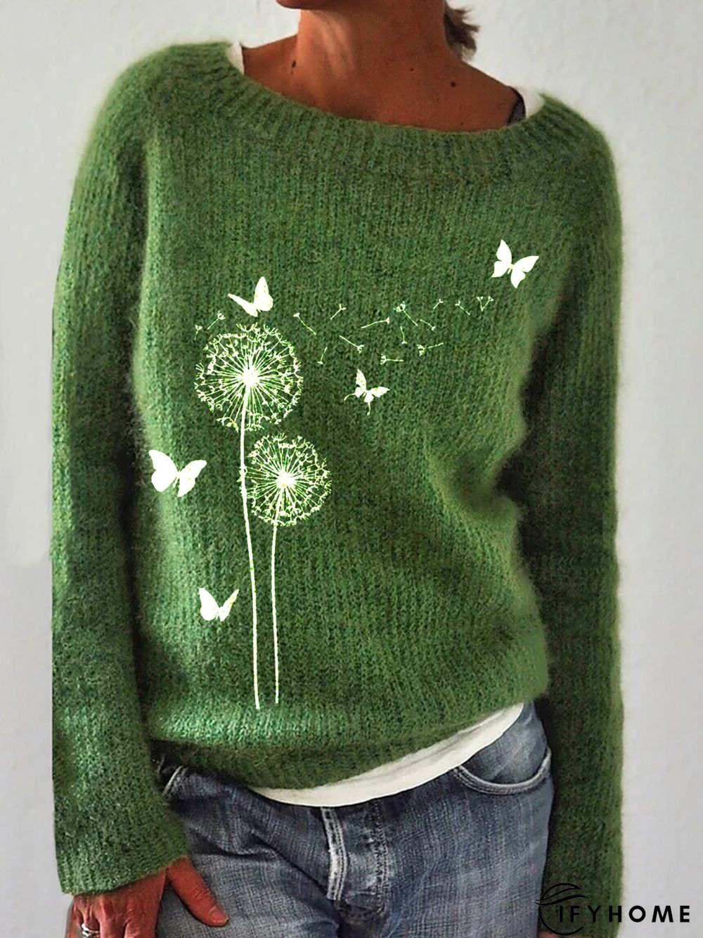 Loose Yarn/Wool Yarn Casual Tunic Sweater Knit Jumper | IFYHOME