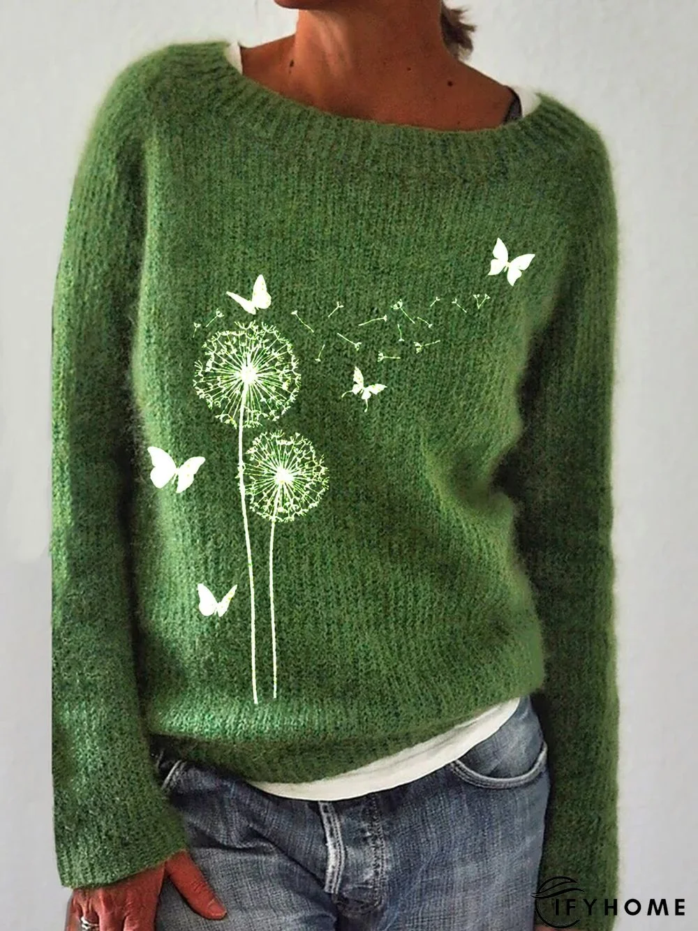 Loose Yarn/Wool Yarn Casual Tunic Sweater Knit Jumper | IFYHOME