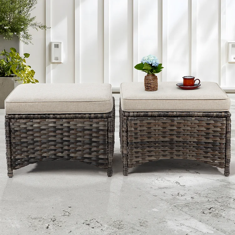 Joyside Outdoor Ottomans for Patio Set of 2