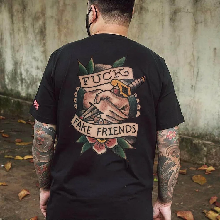 Fuck Fake Friends Printed Men's T-shirt