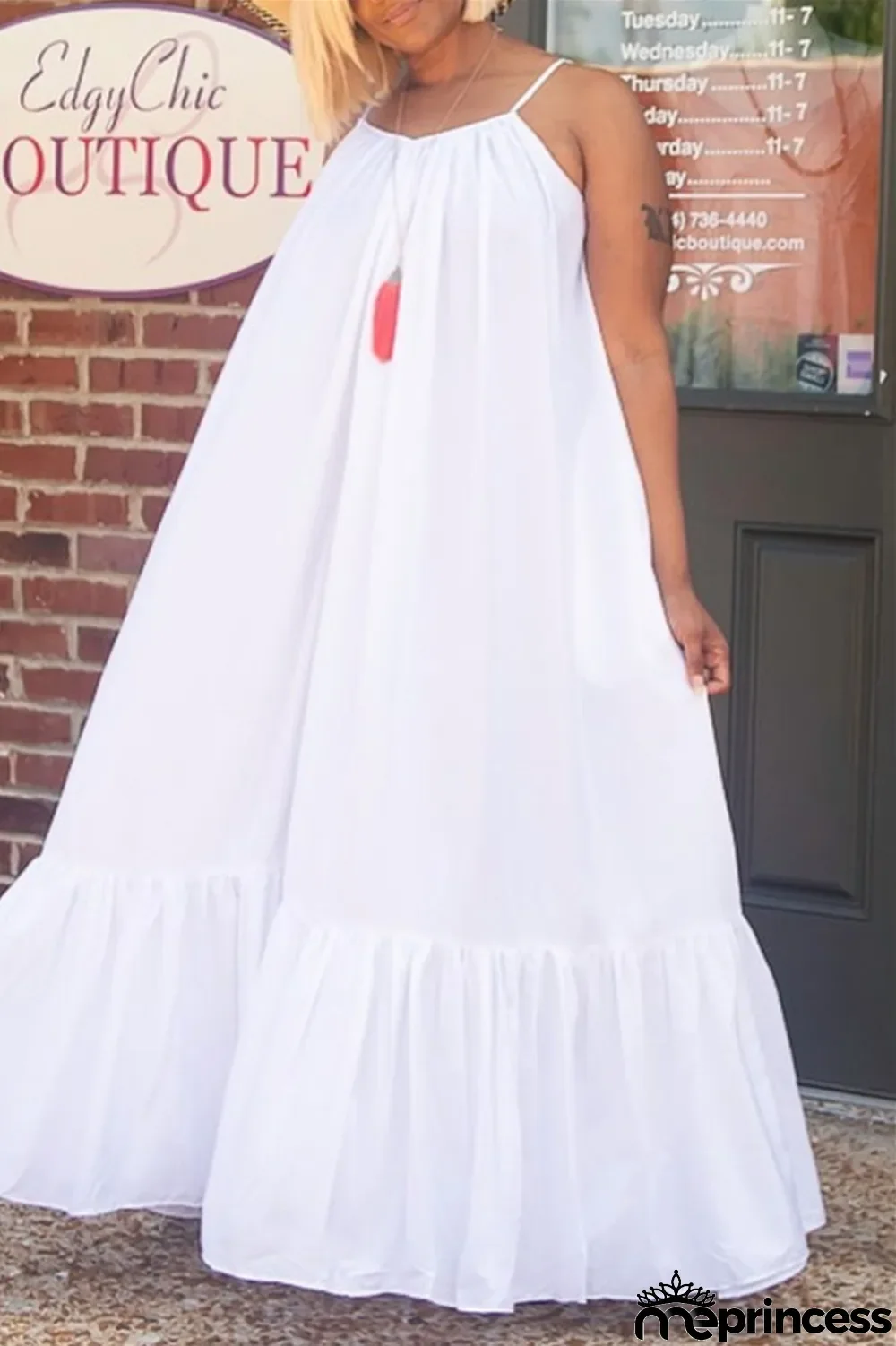 Light Purple Sexy Casual Solid Backless Spaghetti Strap Loose Sling Dress