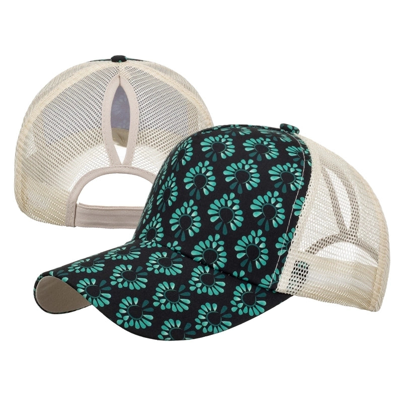 Women’s Fashion Color Block Flower Leopard Baseball Cap