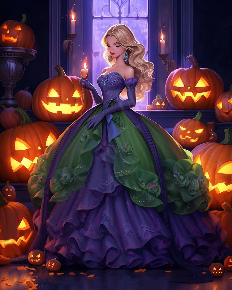 Halloween Disney Princess 40*50CM(Canvas) Diamond Painting gbfke