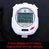 Digital Stopwatch Chronograph Sports Timer Stop Watch (White/ 10 Tracks)