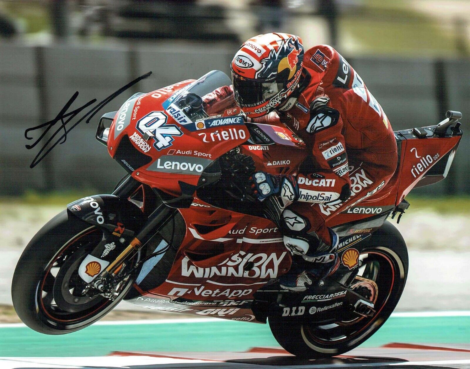 Andrea DOVIZIOSO 2019 SIGNED MOTOGP 14x11 Photo Poster painting B Autograph Ducati AFTAL COA