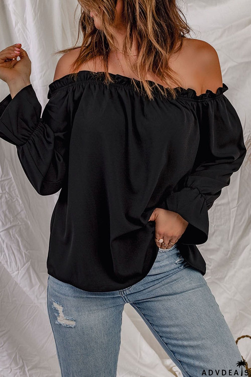 Off-shoulder Loose Blouse