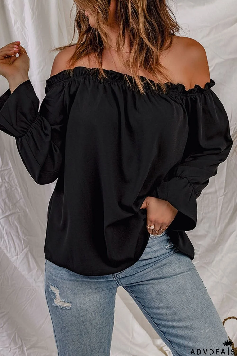 Off-shoulder Loose Blouse