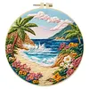 29x29cm DIY Cotton Embroidery Kit with Embroidery Hoop Pre-Printed Pattern Needlework Handmade Landscape Hand Stitch Kit for Craft Lover Gift