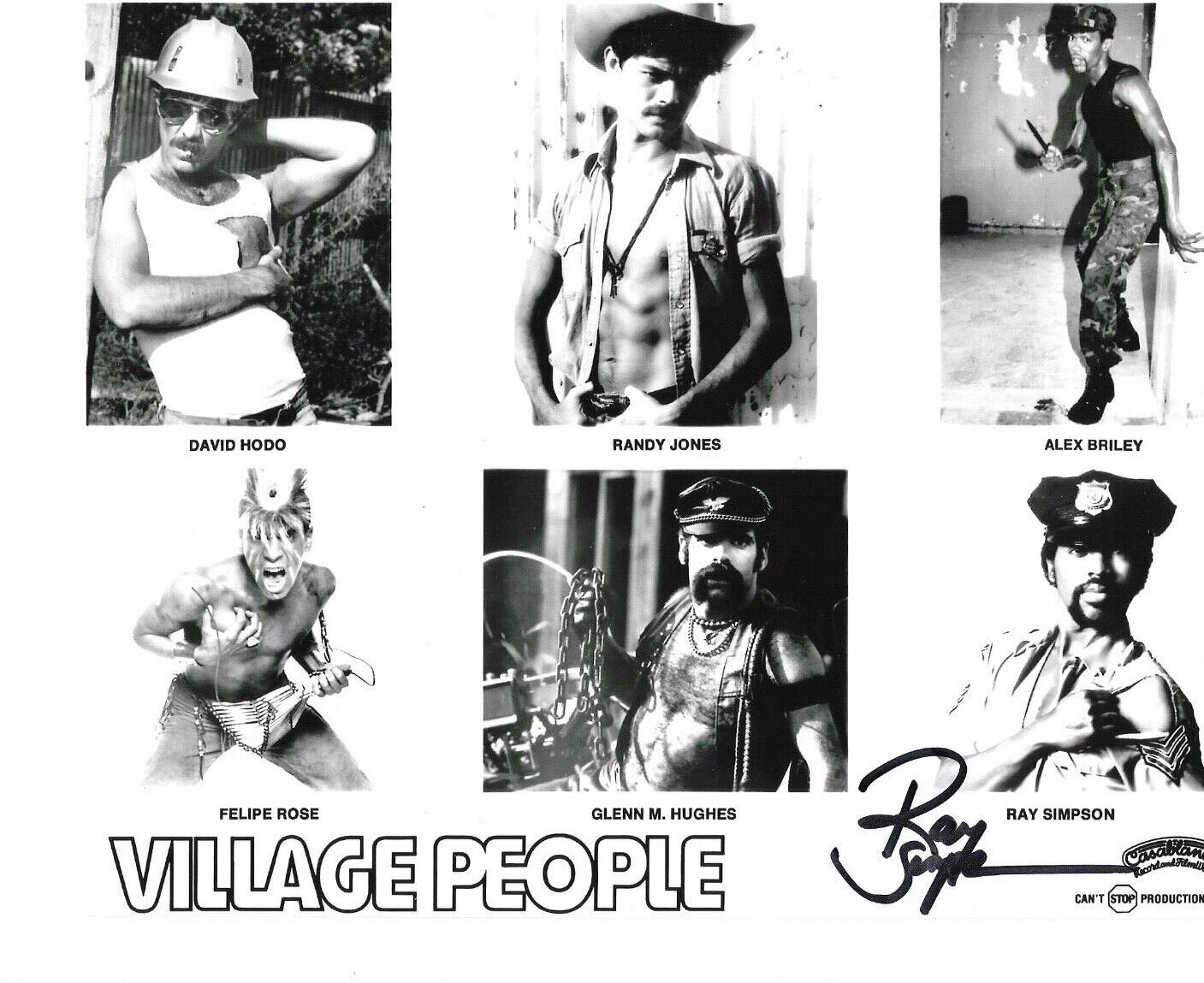 * RAY SIMPSON * signed 8x10 Photo Poster painting * VILLAGE PEOPLE * POLICE OFFICER * COA * 1