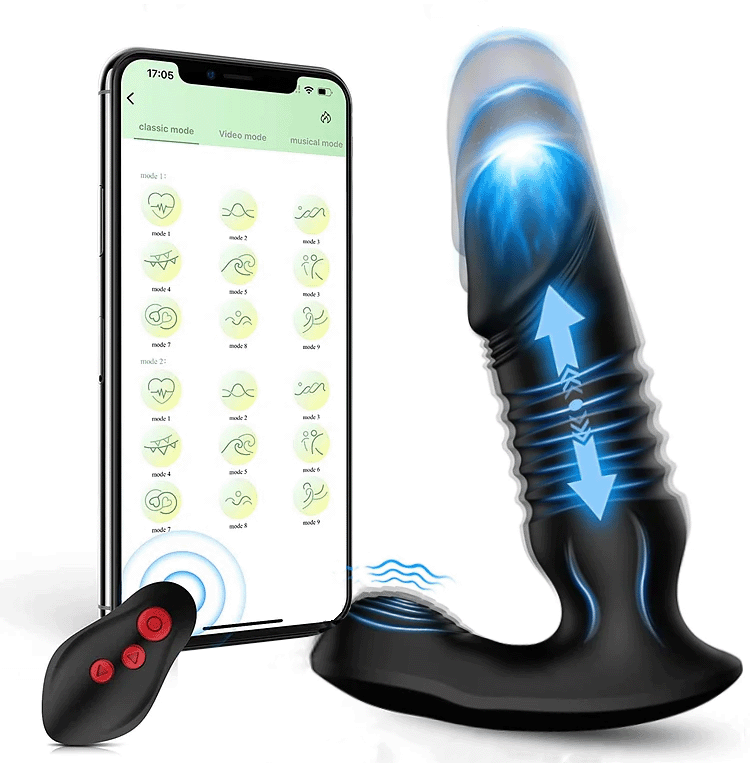 Patrick - App & Remote Control 7 Thrusting & Vibrating Modes Adjustable Male Anal Sex Toys Prostate Massager & Anal Plug Prostate Stimulator Toys
