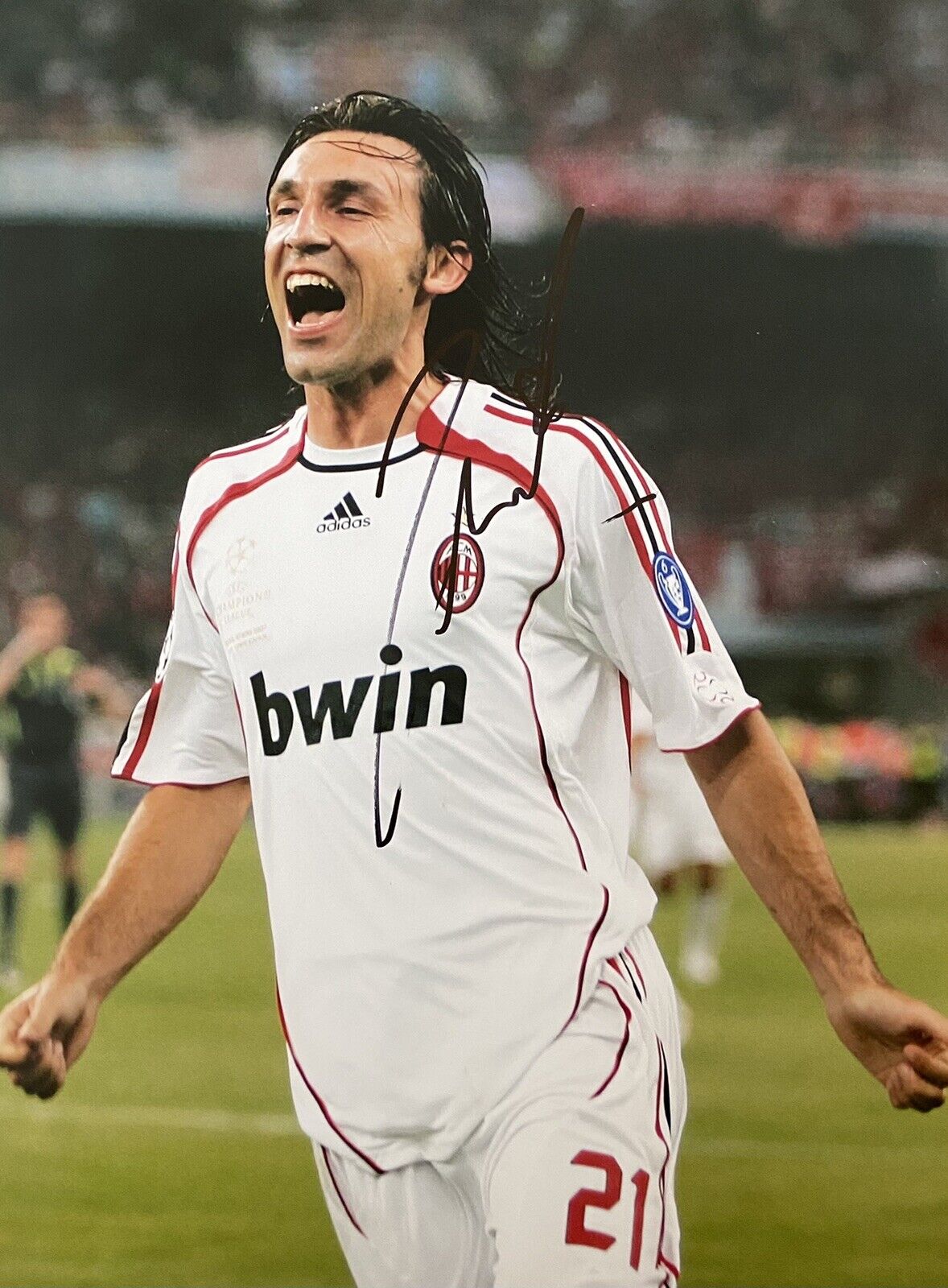 Andrea Pirlo Hand Signed 16x12 AC Milan Photo Poster painting, See Proof