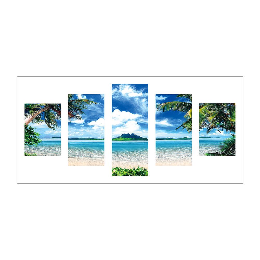 

95*45CM - 5Pcs Seaside - Round Drill Diamond Painting, 501 Original