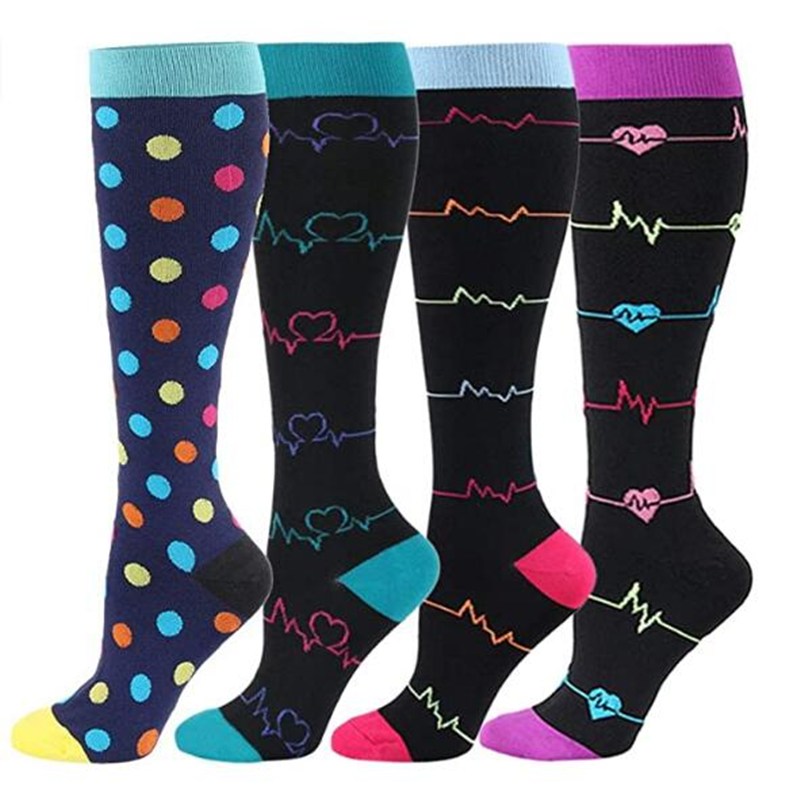 

4 Pairs Compression Socks for Women Men Running Sport Nurse, 501 Original